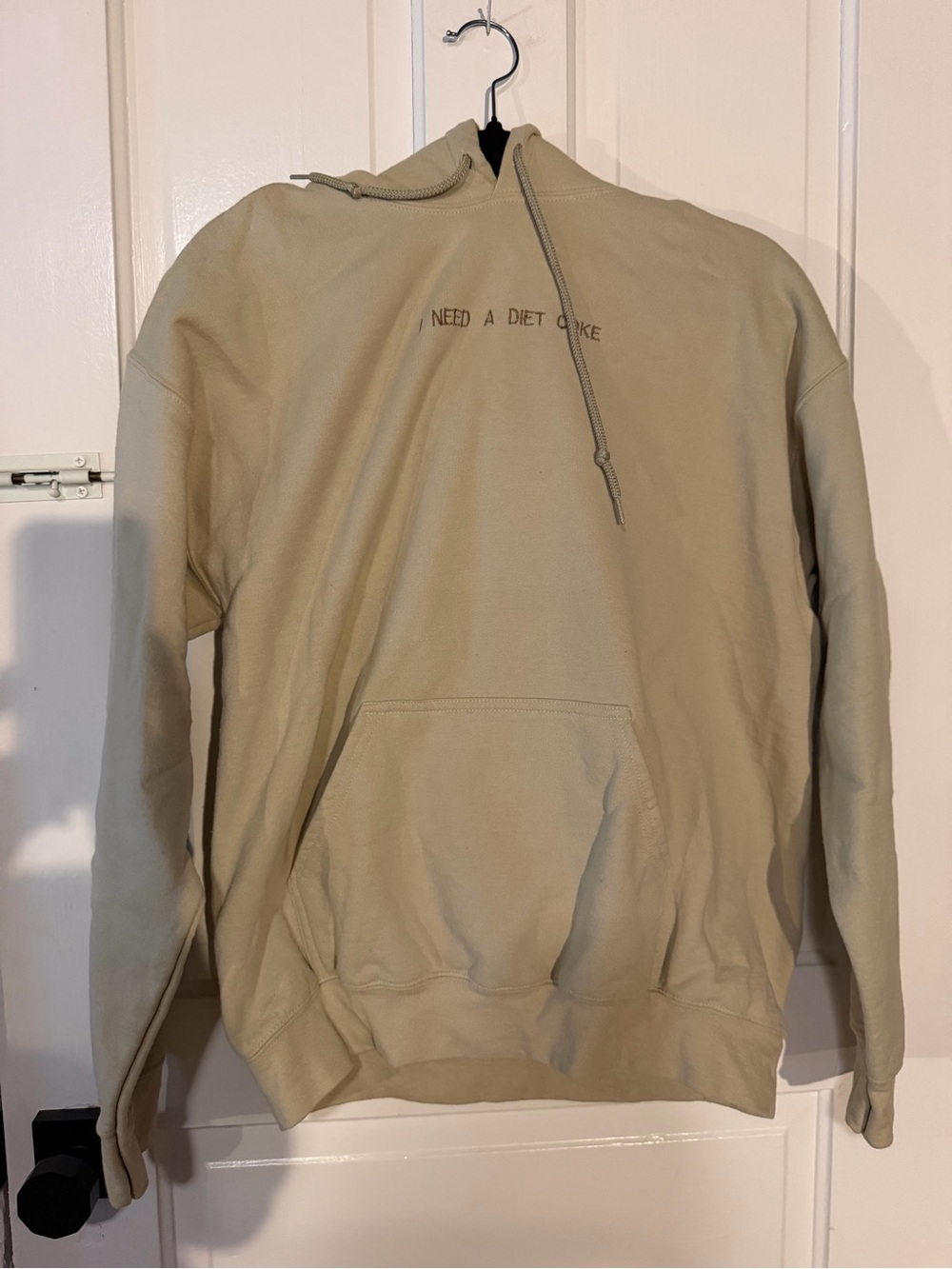 Neutral Beige Hoodie Sweatshirt - I NEED A DIET CAKE